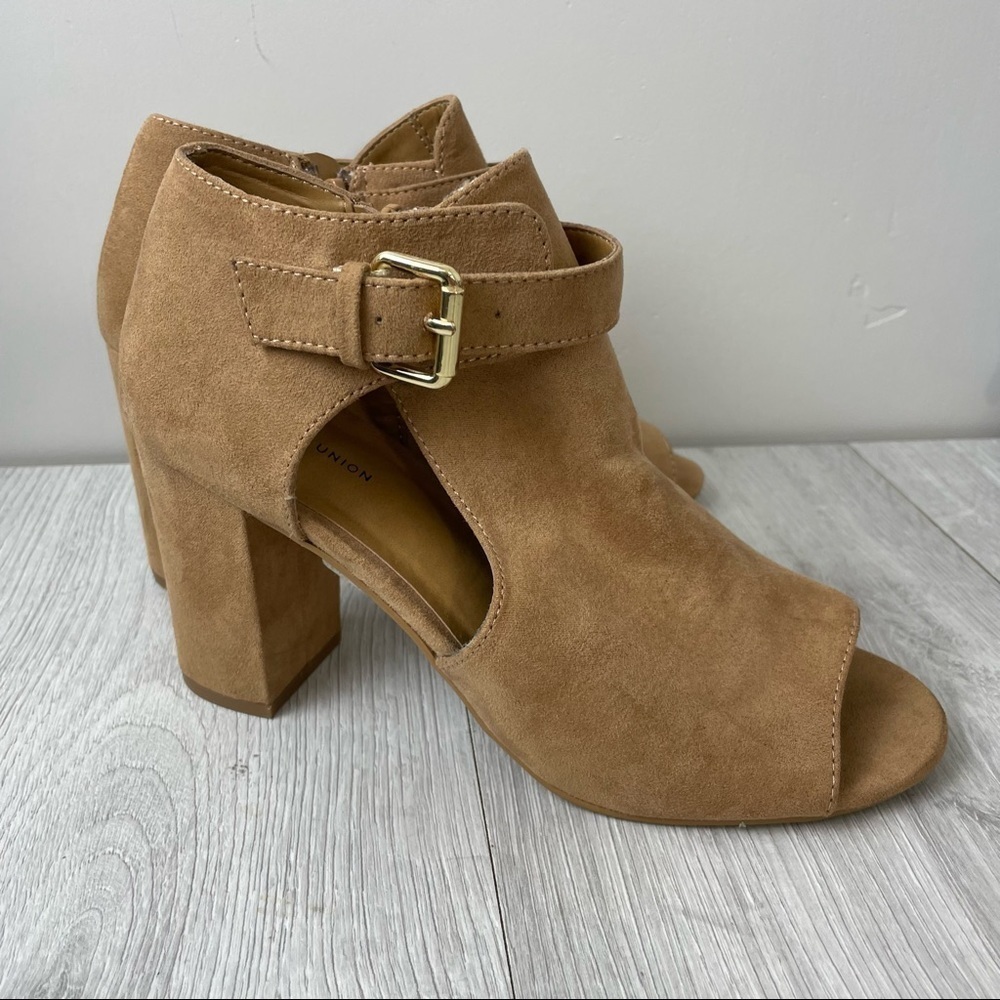 14th & Union Peep Toe Block Heel Booties Size 5.5 - Picture 7 of 9